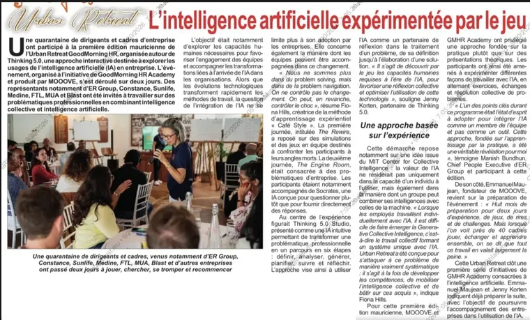 Coupure de presse : Urban Retreat : l'intelligence artificielle expérimentée par le jeu Coupure de presse : Urban Retreat : l'intelligence artificielle expérimentée par le jeu